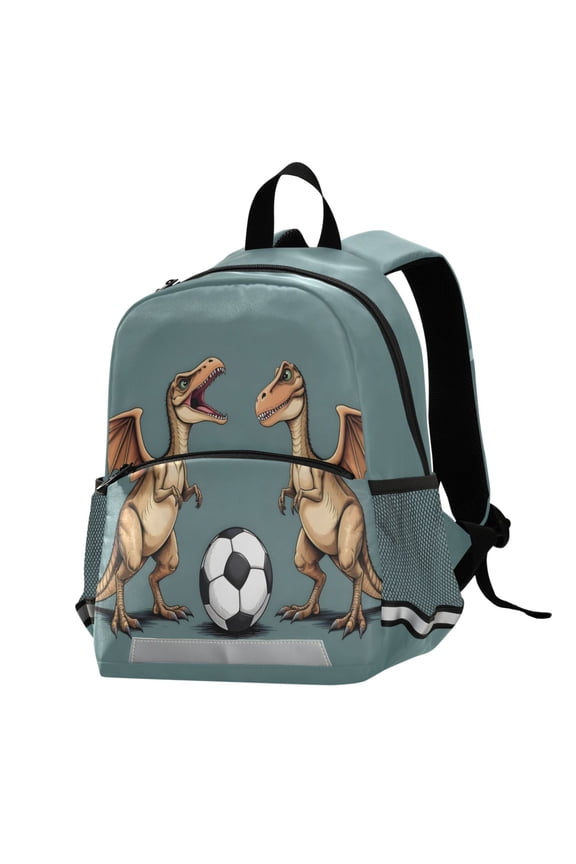 Dinosaur Play Football School Backpack Elementary Student Bookbag