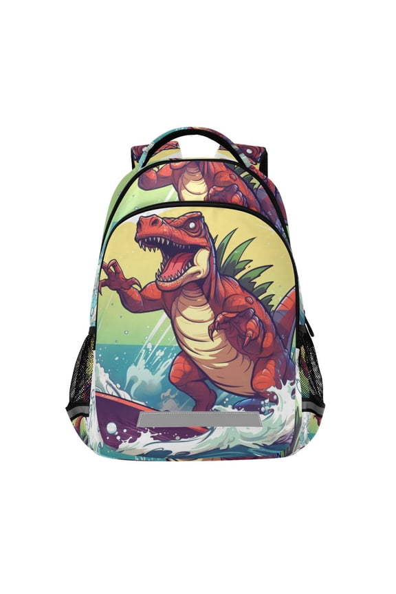 Dinosaur Skating Backpack Elementary School Bag Bookbag Travel Rucksack