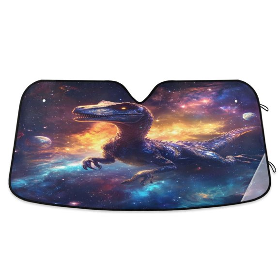 ALAZA Dinosaur in Starry Night Windshield Sun Shade Car Foldable Visor Block UV Rays Protector 57"x31.5"