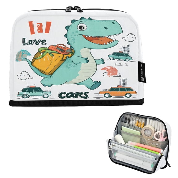 ALAZA Dinosaur with Backpack Pencil Case Pen Pouch Bag Large Capacity Organizer