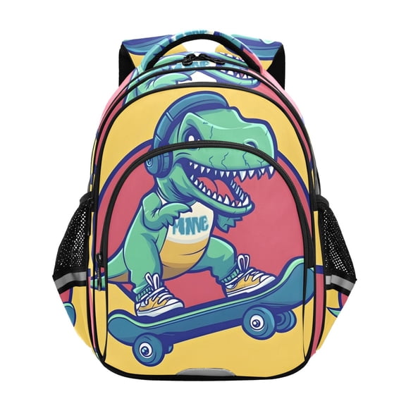 ALAZA Dinosaur with Skateboard School Backpack Elementary Bag Bookbag Travel Rucksack