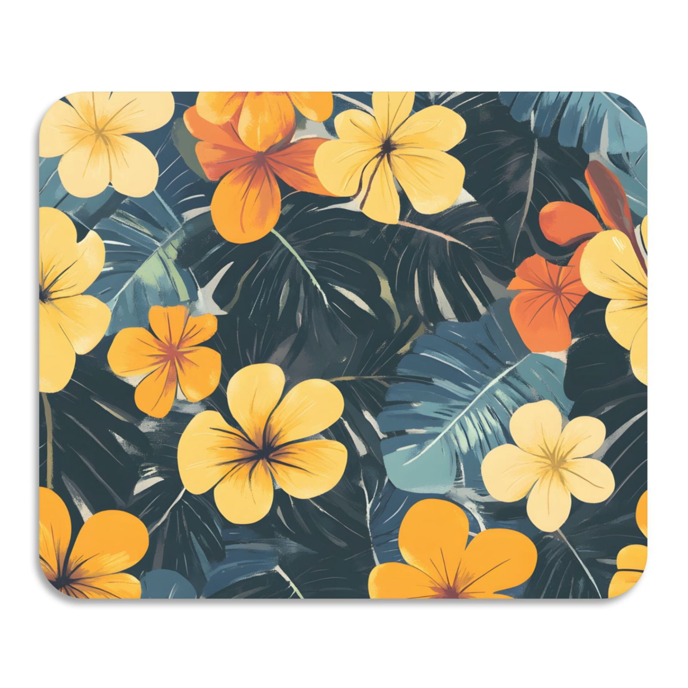 ALAZA Dish Drying Mat for Kitchen Tropical Leaf Flower Counter ...