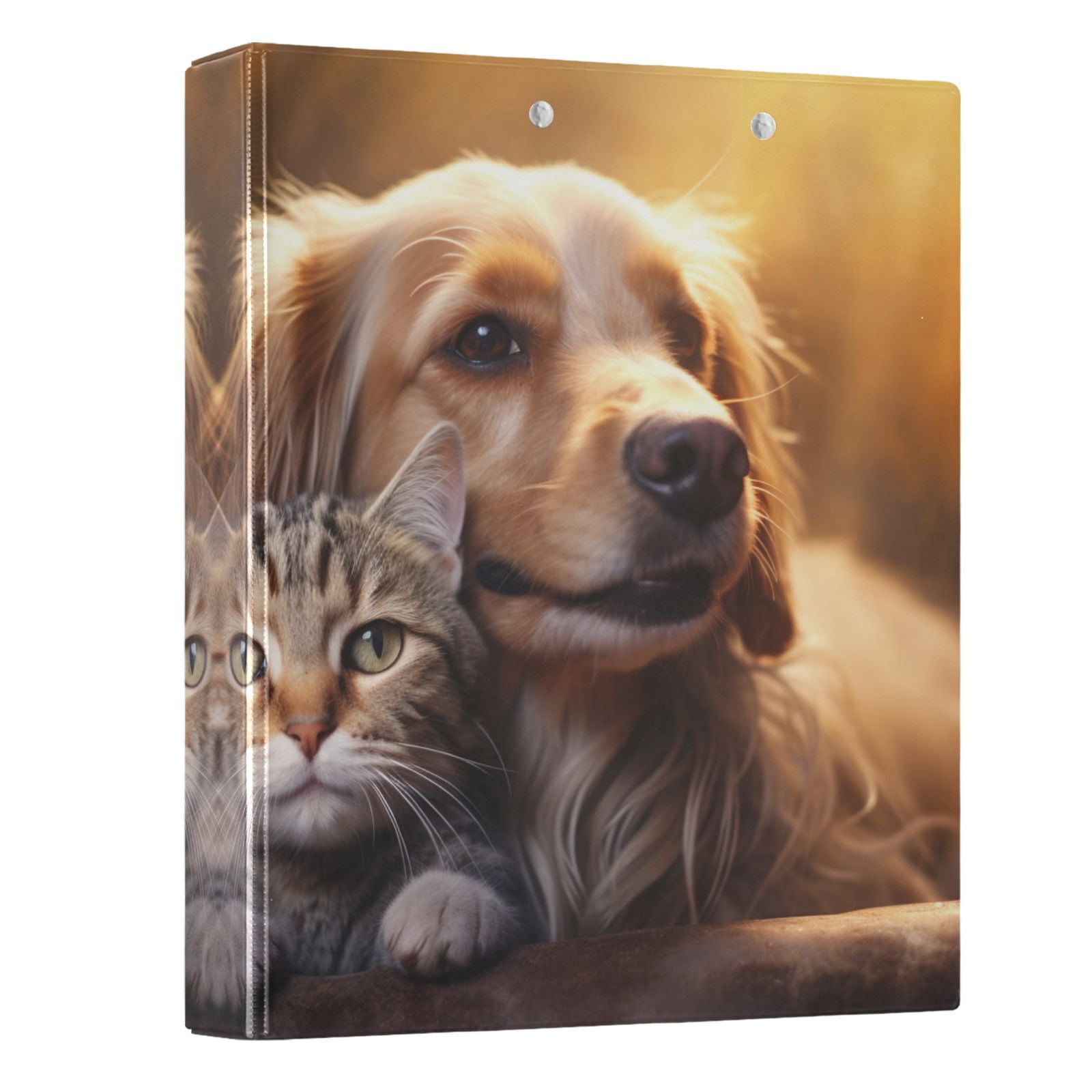 ALAZA Dog & Cat 3 Ring Binder 1.5 Inch Three Ring Office Binders w ...