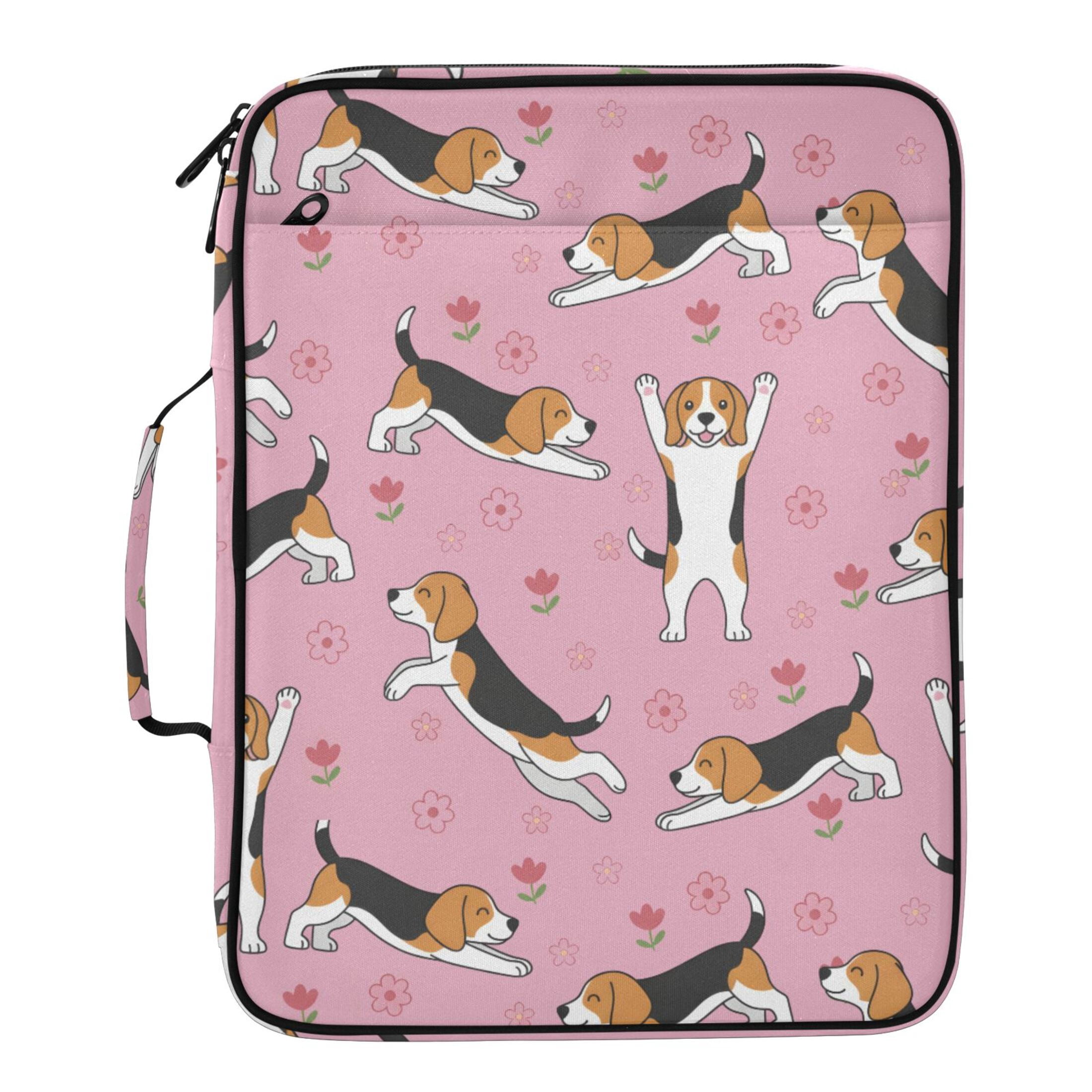 ALAZA Dog Cute Floral Pattern Expanding Accordion File Folder 3 Ring ...