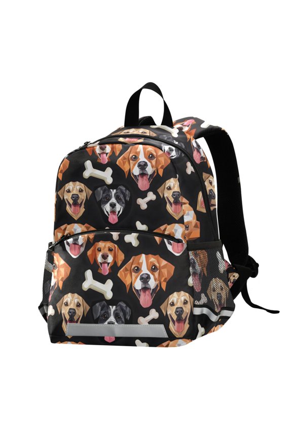 Dog Face and Bone School Backpack Elementary Student Bookbag
