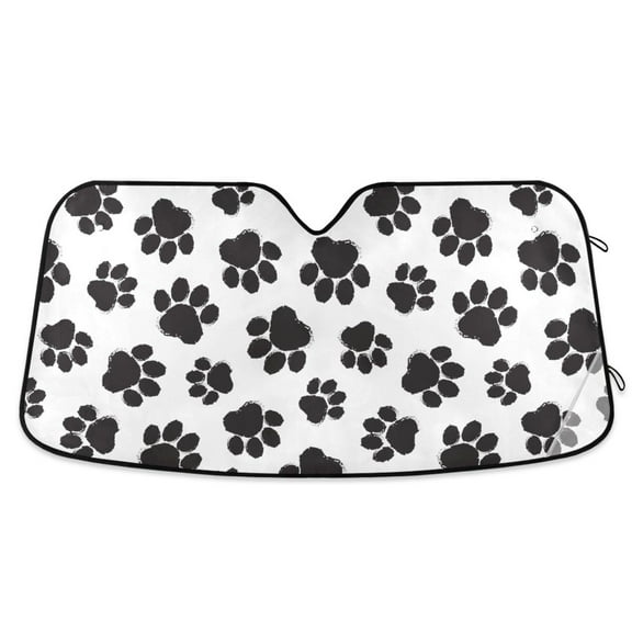 ALAZA Dog Footprint Windshield Sun Shade Car Foldable Visor Block UV Rays Protector 55"x27.6"