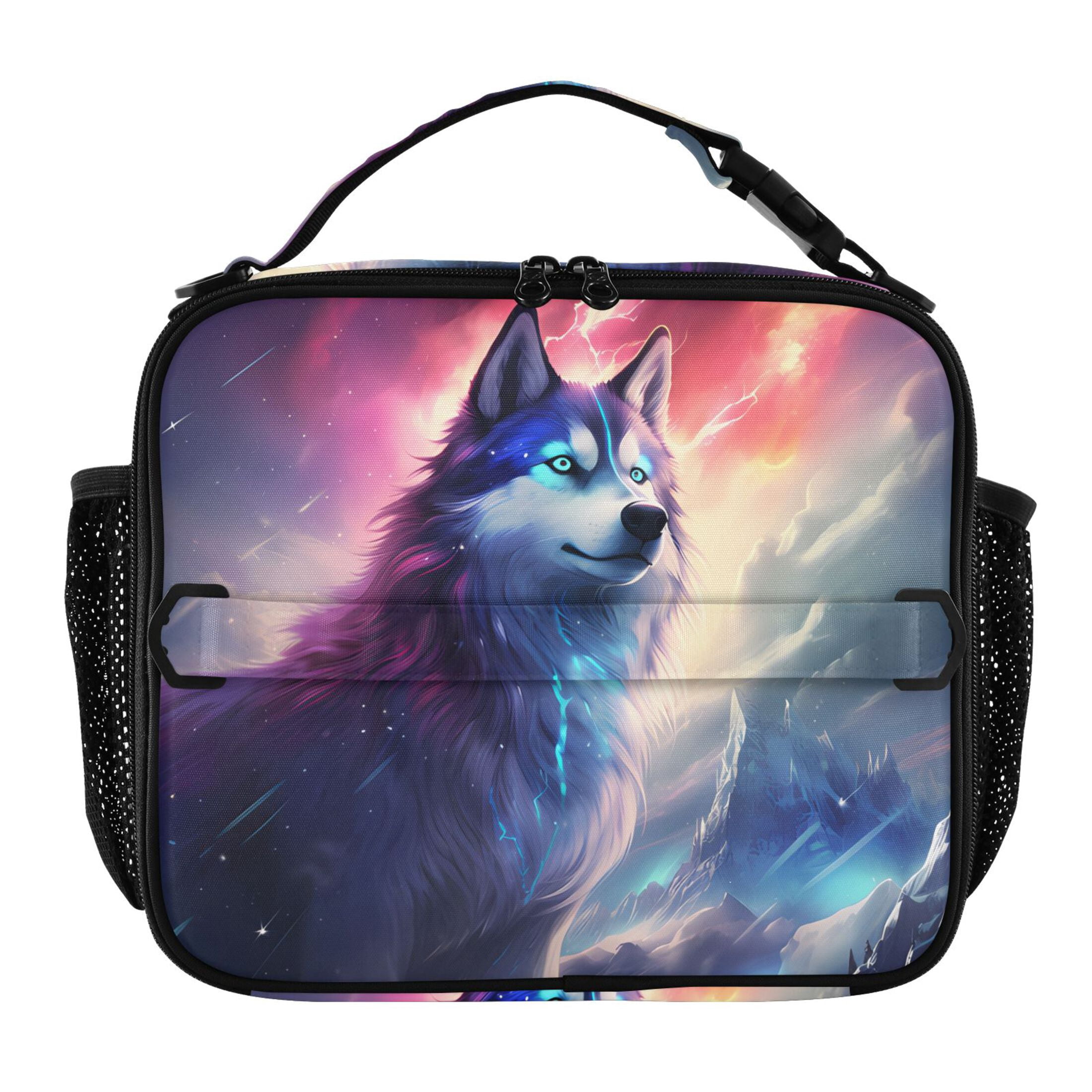 ALAZA Dog Starry Night Lunch Box Insulated Lunch Bag Cooler Tote with Shoulder Strap
