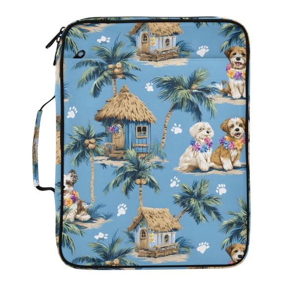 ALAZA Dog Summer Palm Tree Pattern Expanding Accordion File Folder 3 ...