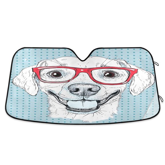 ALAZA Dog Wear Glasses Windshield Sun Shade Car Foldable Sun Visor Block UV Rays Protector 55"x27.6"
