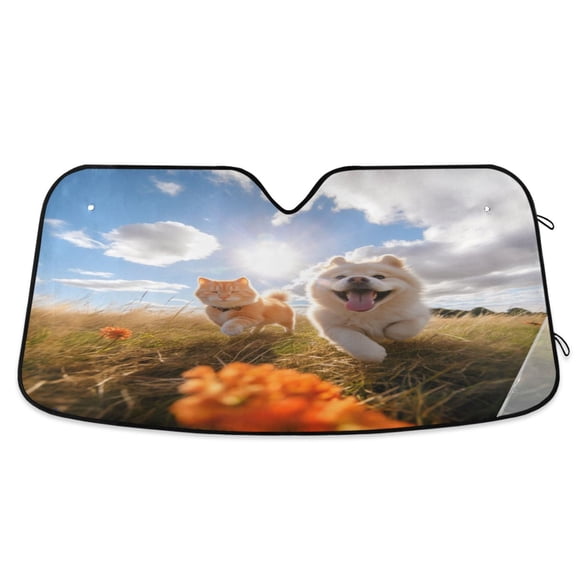 ALAZA Dog and Cat Windshield Sun Shade Car Foldable Sun Visor Block UV Rays Protector 53"x23.5"