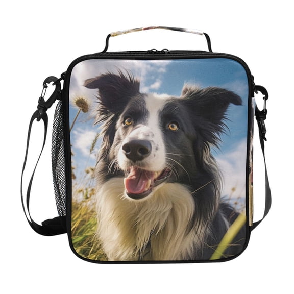 ALAZA Dog on Field Lunch Box Insulated Lunch Bag Reusable Thermal Cooler Tote School Picnic