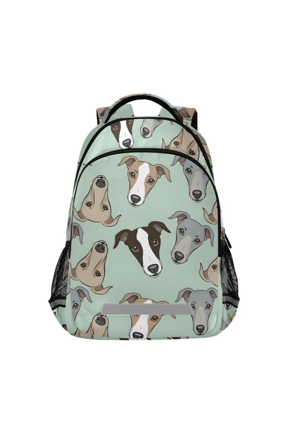 Dogs Cartoon Heads Backpack Elementary School Bag Bookbag Travel Rucksack