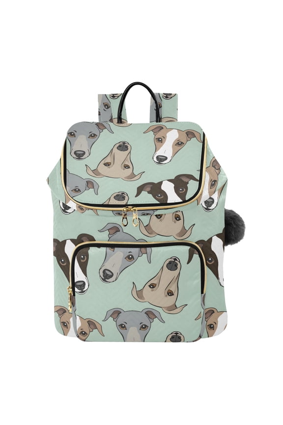Dogs Cartoon Heads Travel Backpack Laptop Bag Large Capacity Daypack