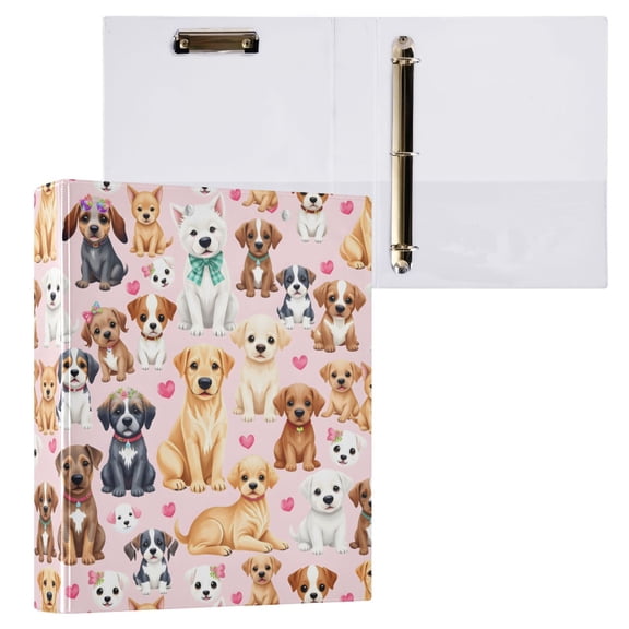 ALAZA Dogs Cute Hardcover 3 Ring Binder 1.5" D-Rings with Interior Pockets Binders School 1 PC