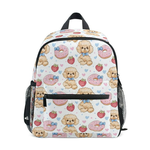 ALAZA Dogs Doughnuts Strawberry School Backpack Small Bookbag Mini Bags