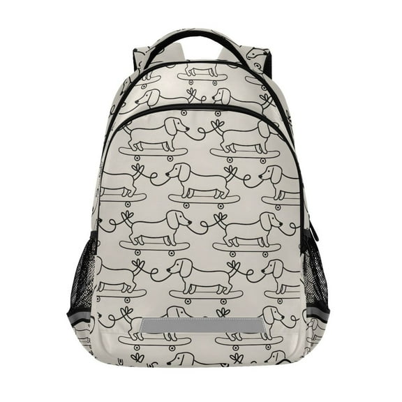 ALAZA Dogs Skating Backpack Elementary School Bag Bookbag Travel Rucksack