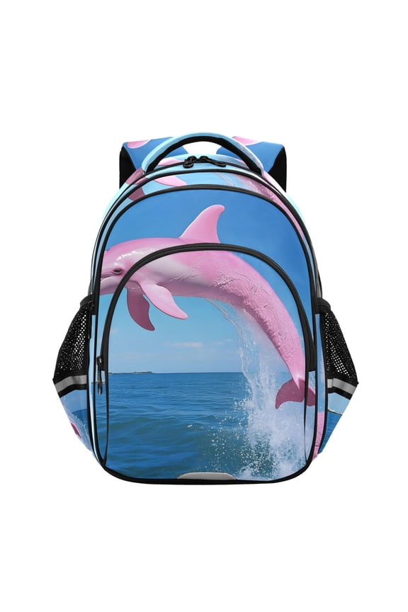 Dolphin Jumping School Backpack Elementary Bag Bookbag Travel Rucksack