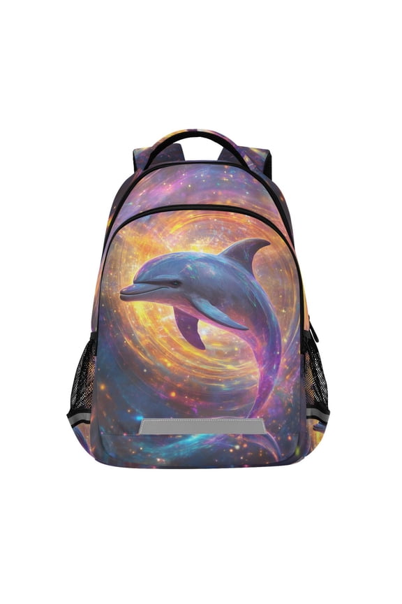 Dolphin Magic Backpack Elementary School Bag Bookbag Travel Rucksack
