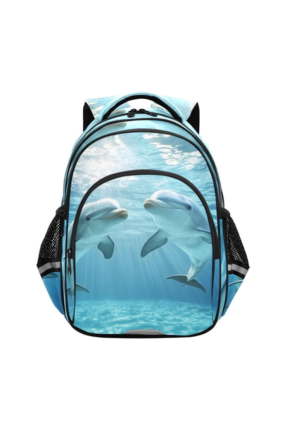 Dolphins Swim School Backpack Elementary Bag Bookbag Travel Rucksack
