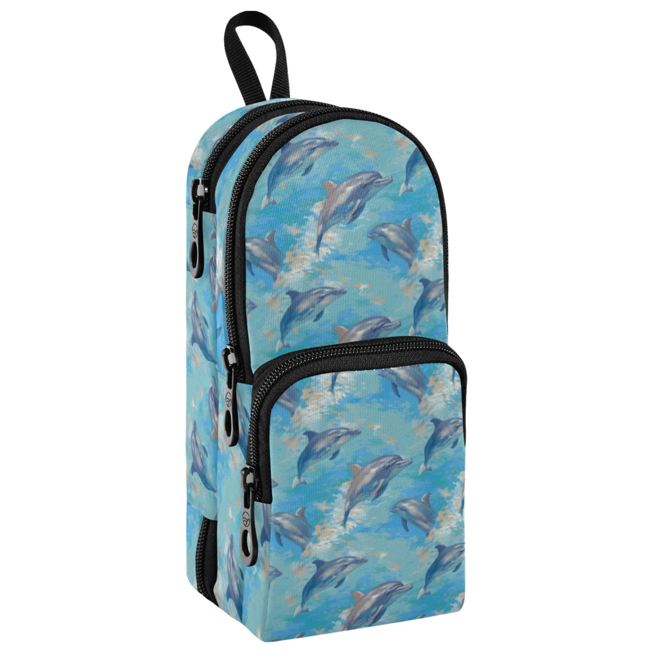 ALAZA Dolphins in Water Pencil Case Pen Pouch Stationery Organizer