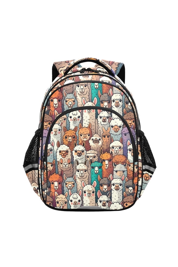 Doodle Alpaca School Backpack Elementary Bag Bookbag Travel Rucksack