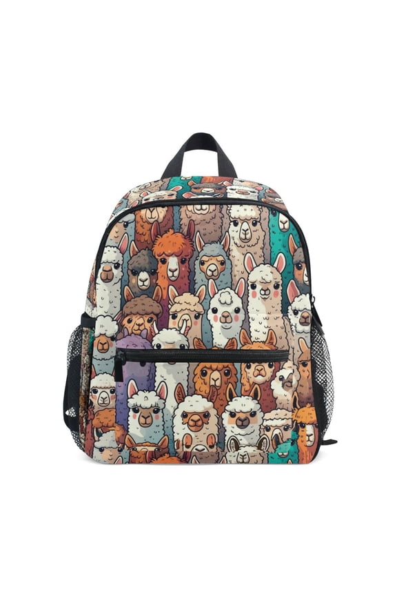 Doodle Alpaca School Backpack Small Bookbag Mini Bags