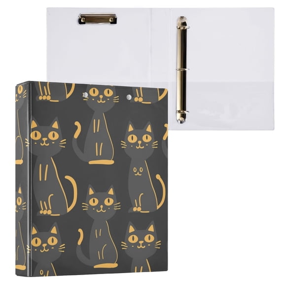ALAZA Doodle Cute Cats Hardcover 3 Ring Binder 1.5" Round Rings Interior Pockets Binders Organizer 1 Pack