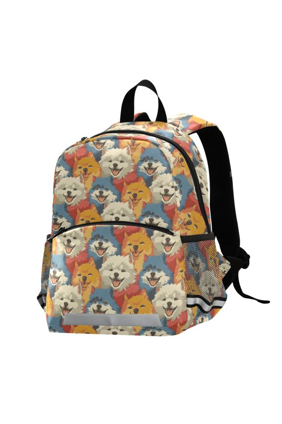 Doodle Cute Dog Face School Backpack Elementary Student Bookbag