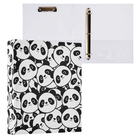 ALAZA Doodle Pandas Hardcover 3 Ring Binder 1.5" D-Rings with Interior Pockets Binders School 1 PC