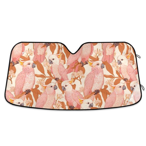 ALAZA Doodle Parrot Pattern Car Windshield Sun Shade Foldable UV Ray Sunshade Visor Protector 53 x 23.5in