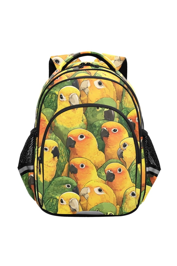 Doodle Parrot-p1 School Backpack Elementary Bag Student Bookbag Travel Rucksack