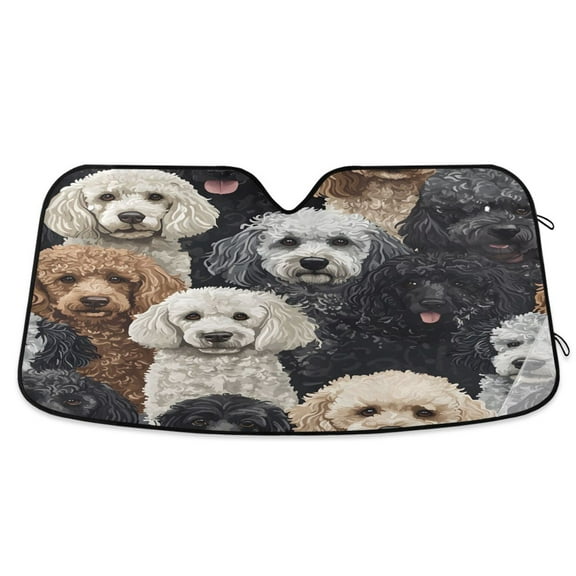 ALAZA Doodle Puppy Dog Windshield Sun Shade Car Foldable Visor Block UV Rays Protector 57"x31.5"
