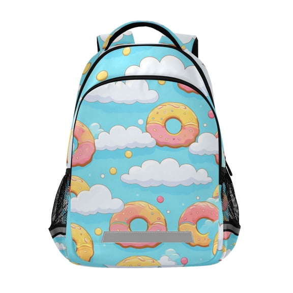 ALAZA Doughnut and Clouds Backpack Elementary School Bag Bookbag Travel Rucksack