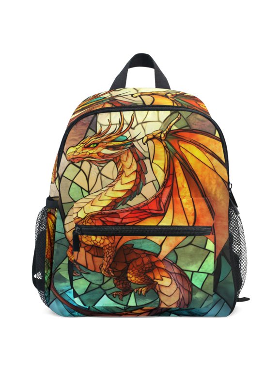 Dragon Bohemia Pattern Kids Backpack for Preschool Kindergarten Toddler Bags