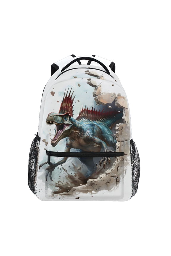 Dragon Breaking The Wall Pattern School Backpack Elementary Stylish Bookbag Laptop Bags Travel Daypack