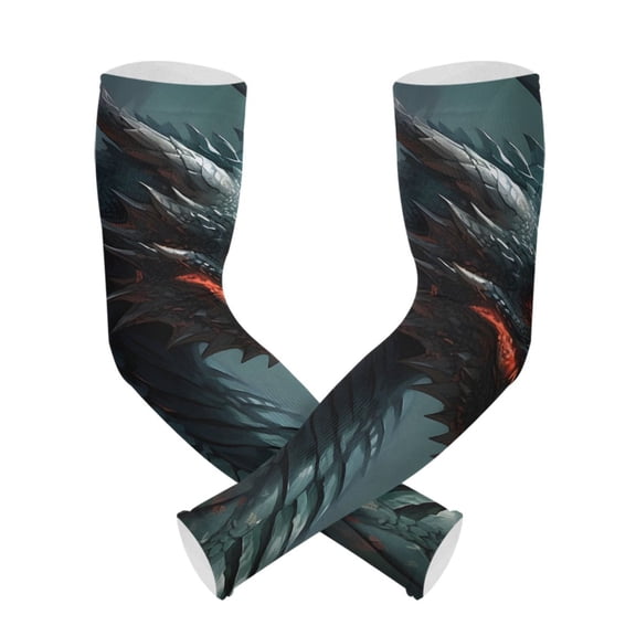 ALAZA Dragon Cool UV Sun Protection Arm Sleeves UPF 50+ Compression Cooling Sleeve 1 Pair