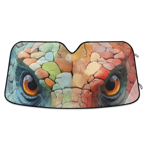ALAZA Dragon Eyes Pattern Windshield Sun Shade Car Foldable Visor Block UV Rays Protector 53"x23.5"