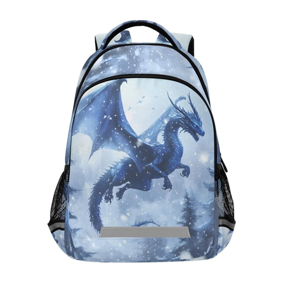 ALAZA Dragon Flying in Winter Backpack Elementary School Bag Bookbag Travel Rucksack
