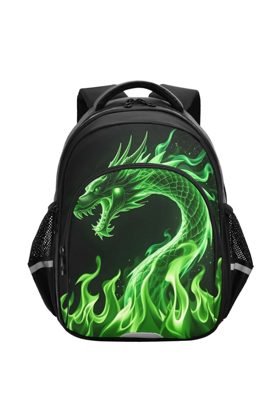 Dragon Green School Backpack Elementary Bag Student Bookbag Travel Rucksack