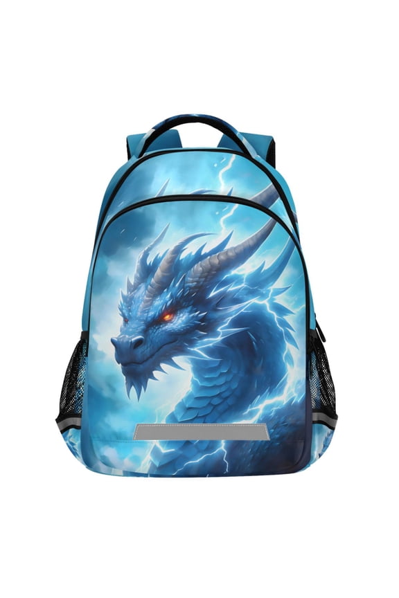 Dragon Lighting Pattern Backpack Elementary School Bags Student Bookbag Travel Rucksack