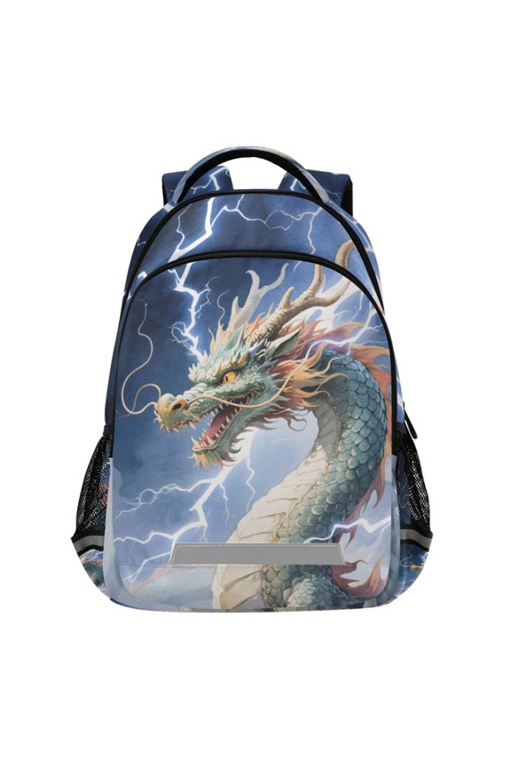 Dragon Lightning-s1 Pattern Backpack Elementary School Bags Student Bookbag Travel Rucksack