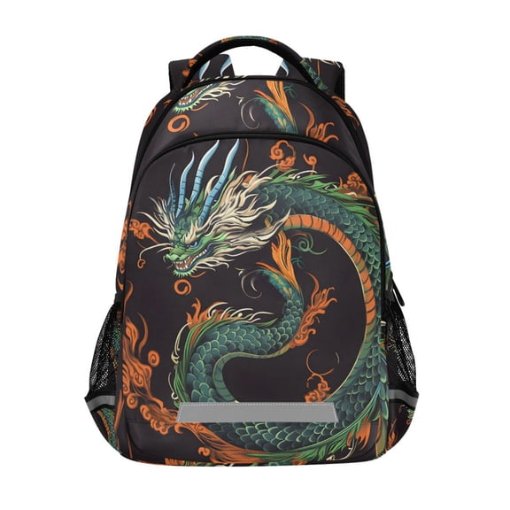 ALAZA Dragon Print Backpack Elementary School Bag Bookbag Travel Rucksack