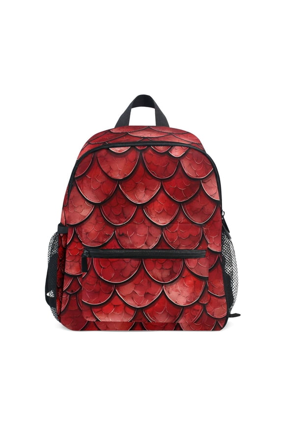 Dragon Scales Red School Backpack Small Bookbag Mini Bags
