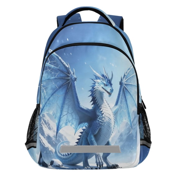 ALAZA Dragon Snowy Pattern Backpack Elementary School Bags Student Bookbag Travel Rucksack