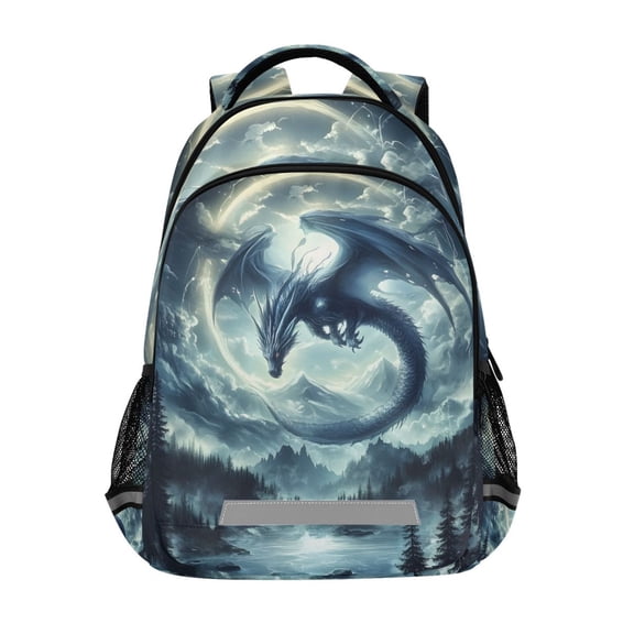 ALAZA Dragon at Moonlight Backpack Elementary School Bag Bookbag Travel Rucksack