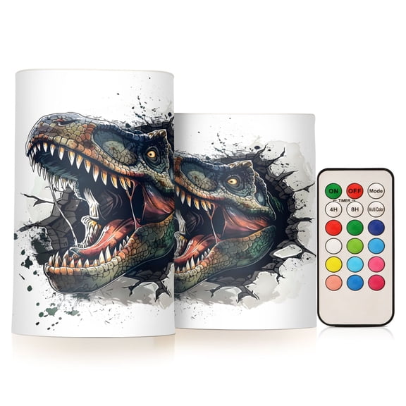 ALAZA Dragon in Wall 2 PCs LED Flickering Flameless Candles with Remote Timer Battery Operated Candle