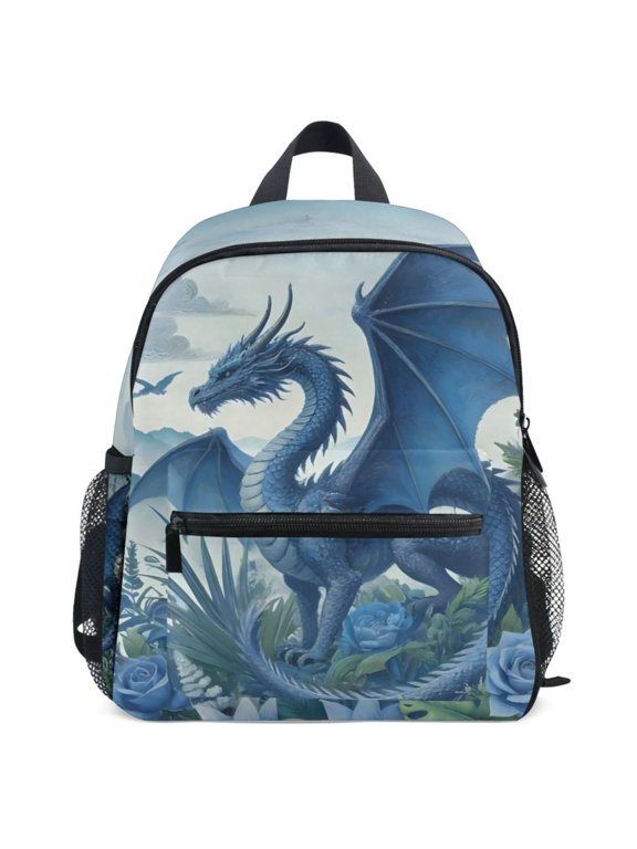 Dragon on Mountain Pattern Kids Backpack for Preschool Kindergarten Toddler Bags