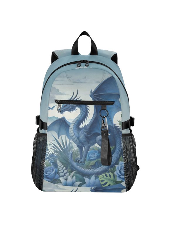 Dragon on Mountain Pattern School Backpack Travel Laptop Bag College Bookbag Casual Daypack for Women Men