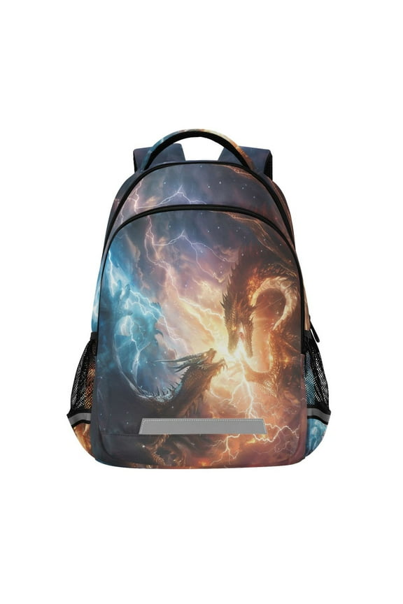 Dragon with Fire Backpack Elementary School Bag Bookbag Travel Rucksack