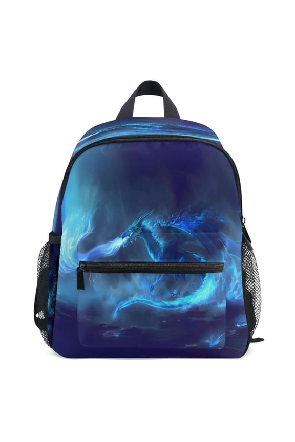 Dragon with Flame Pattern School Backpack Student Bookbag Mini Bag